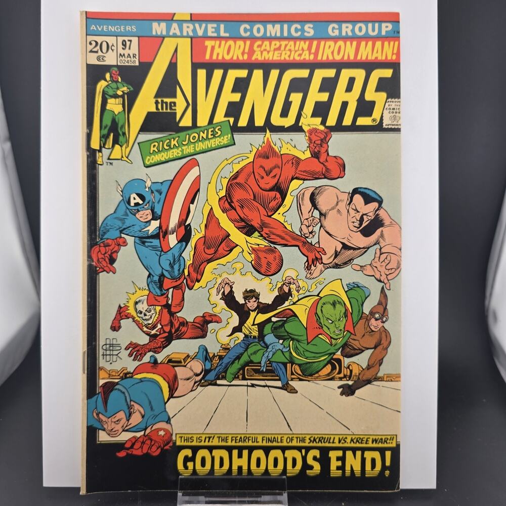 AVENGERS #97 (1972) GODHOOD'S END - RICK JONES CONQUERS UNIVERSE!